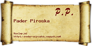 Pader Piroska névjegykártya